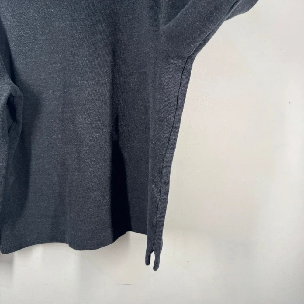 Polo Ralph Lauren Mens 1/4 Zip Pullover Charcoal Gray Black Cotton Sweater Sz L